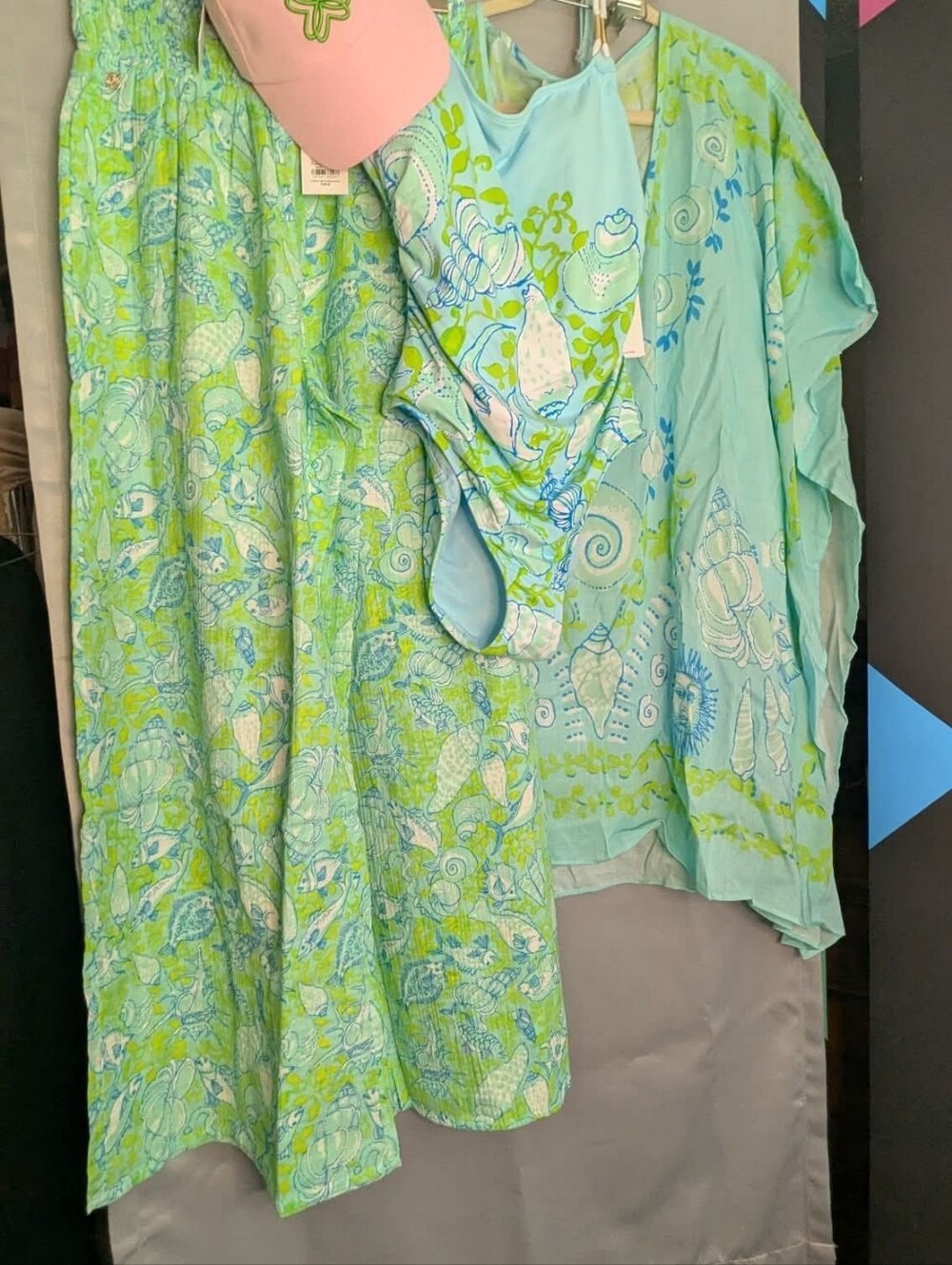Lilly Pulitzer Set NWT size 6 Napili swimsuit, Airsy Coverup S/M, Enzo Pants Hat